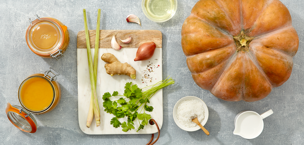 Soupe à la citrouille et à la citronnelle