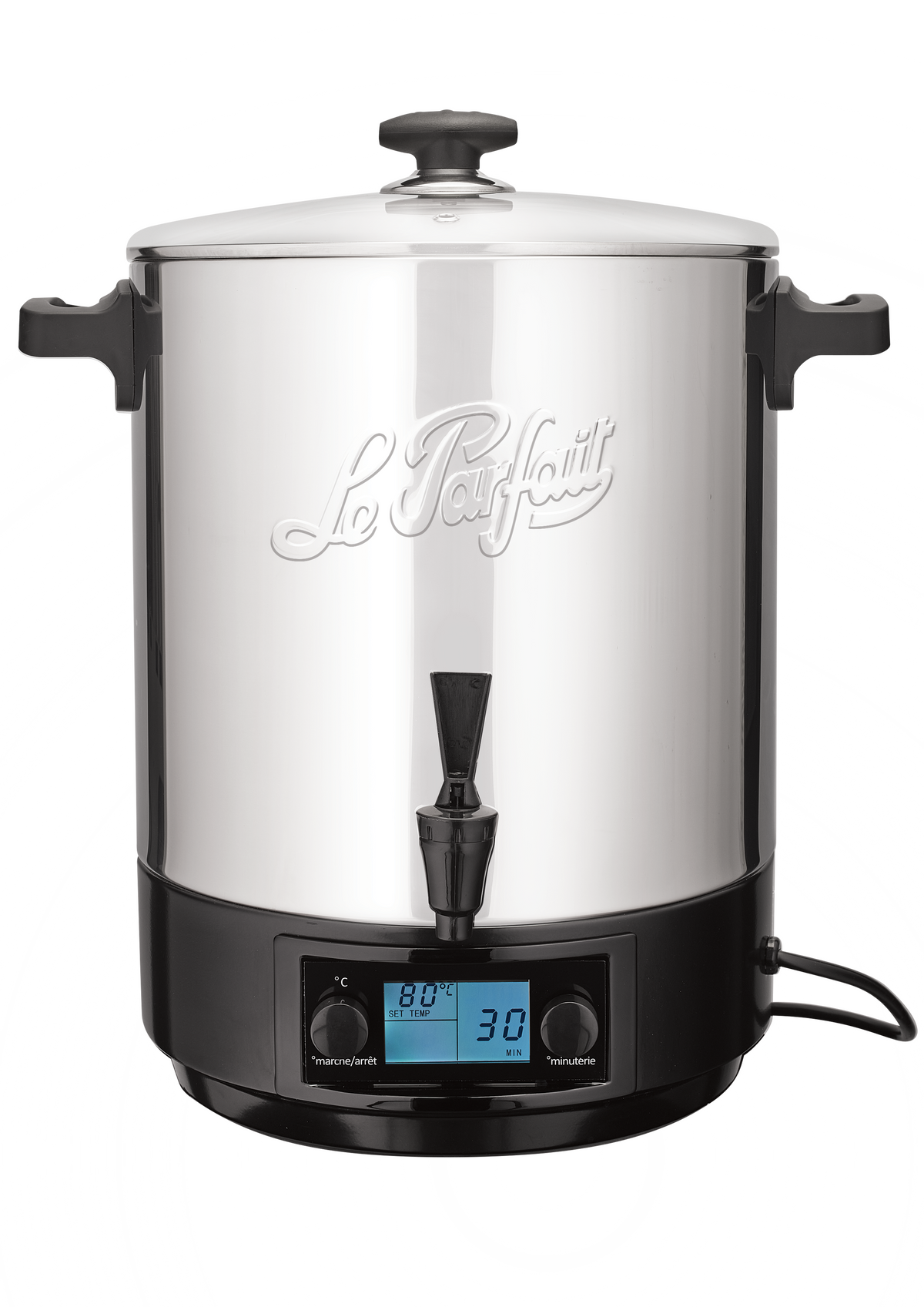 23 L stainless steel electric sterilizer with glass lid + 4 Super 1 L jars included