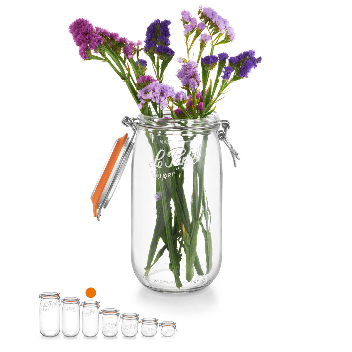 Pot Le Parfait Super 1,5 L - Gevuld met bloemen