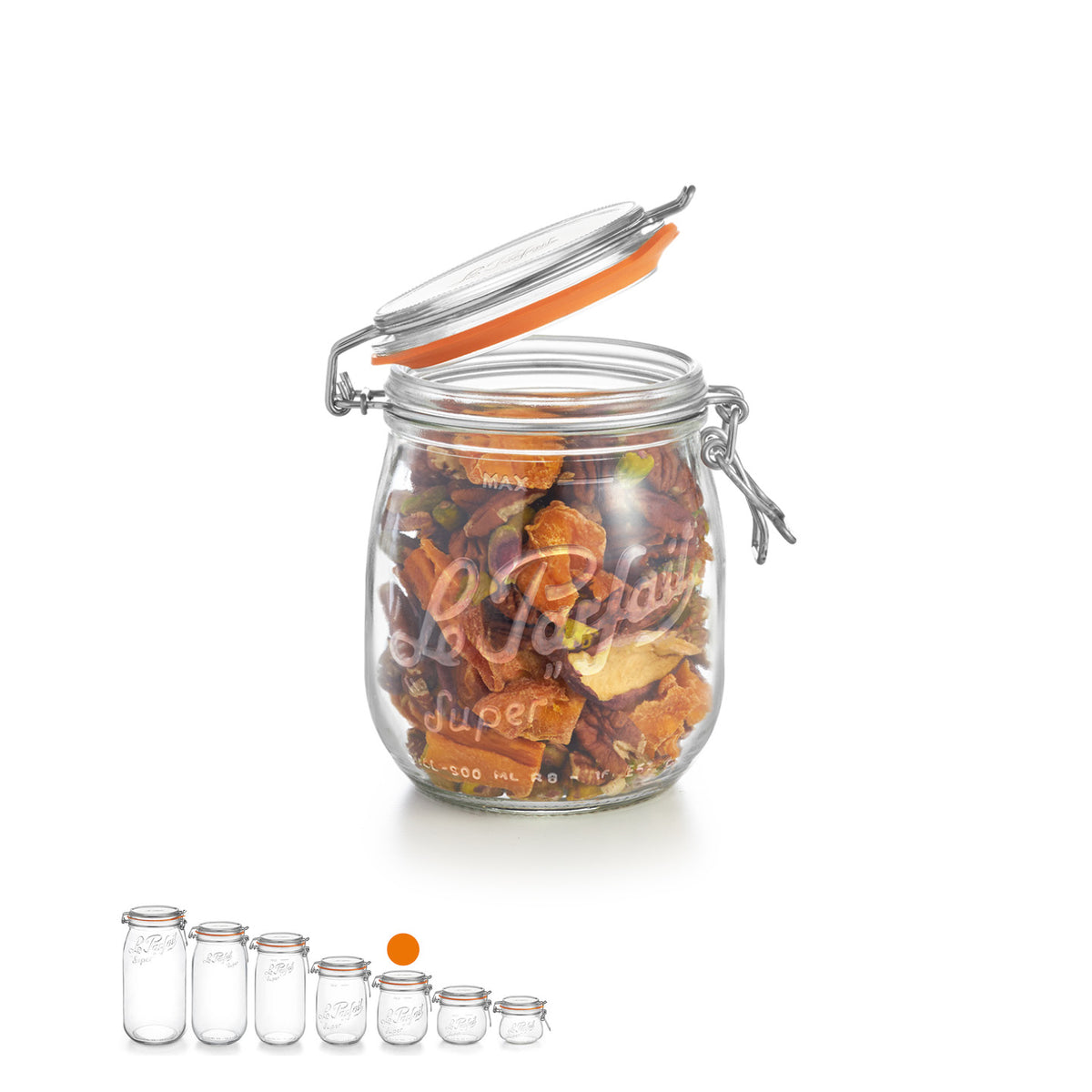 Pot Le Parfait Super 750 ml - Gevuld met gedroogd fruit