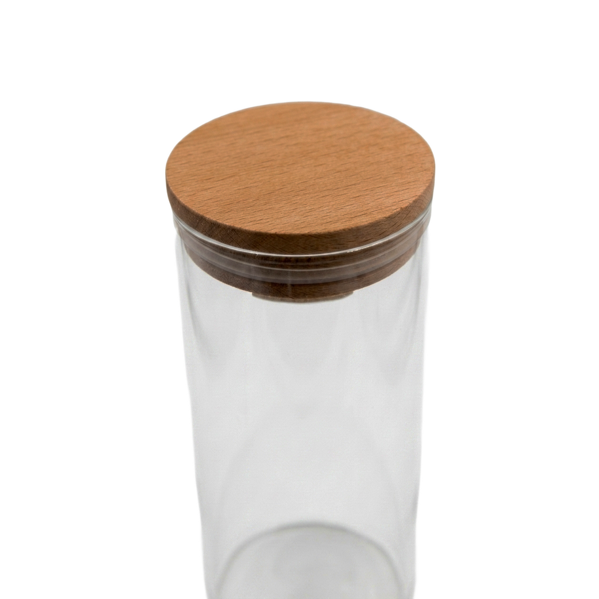 Luchtdichte glazen en houten pot - 350 ml