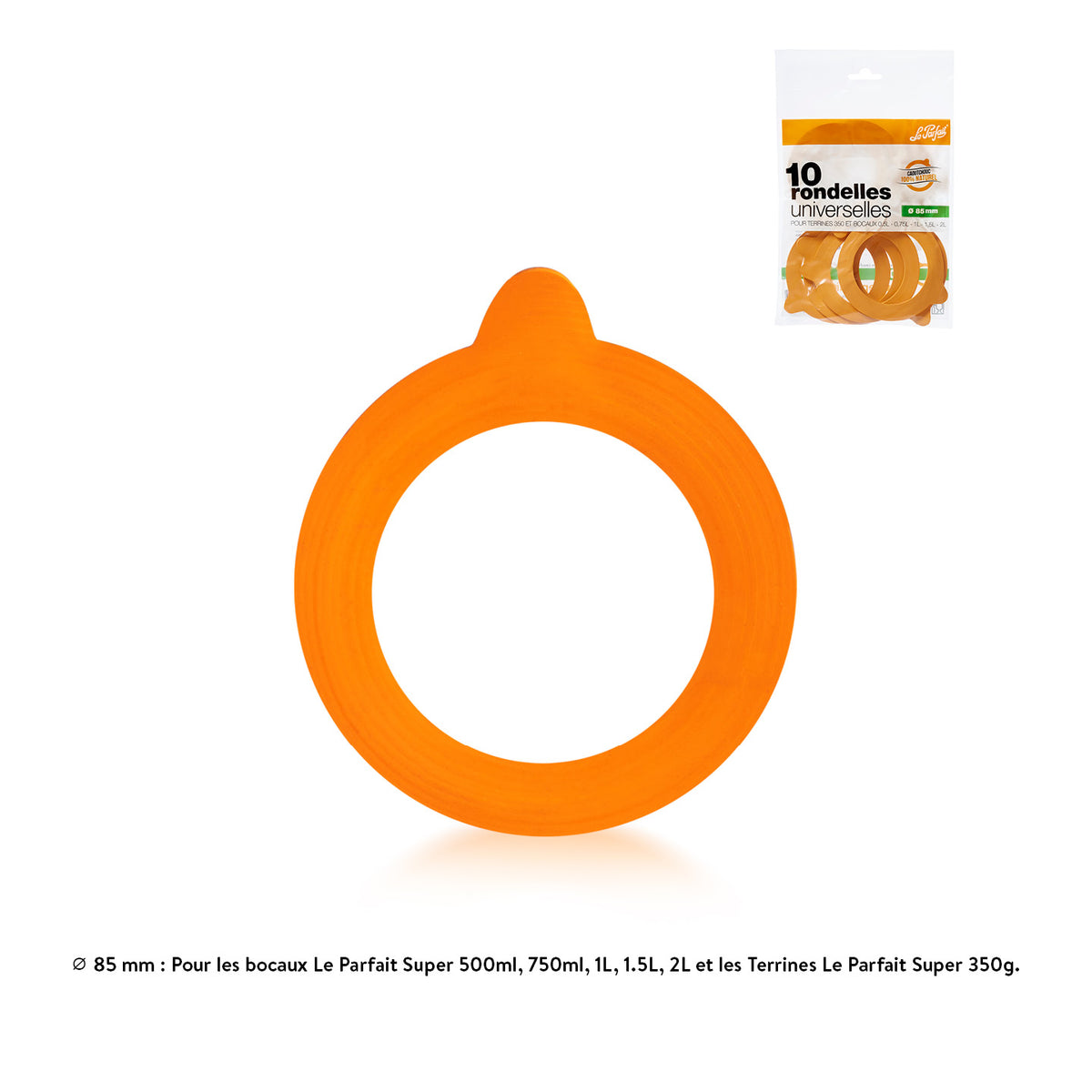Sachet van 100% natuurlijke "super" rubberen ringen / rubberen afdichtingen - Le Parfait