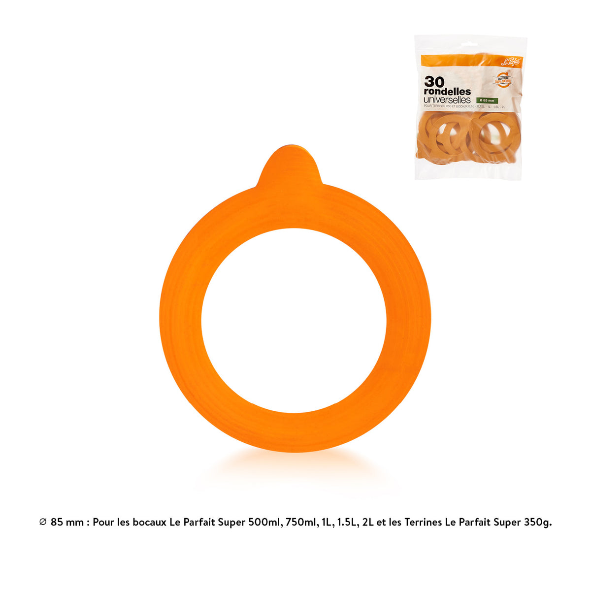 Sachet van 100% natuurlijke "super" rubberen ringen / rubberen afdichtingen - Le Parfait
