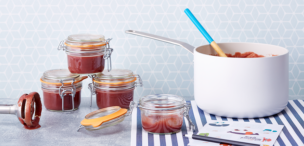 Compote de prunes rouges et pommes Golden