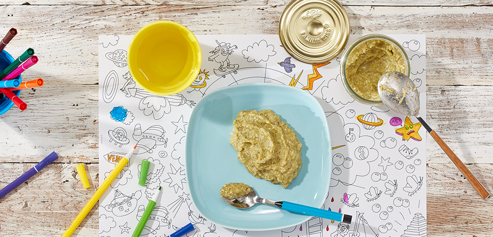 Purée de courgettes et émincé de poulet