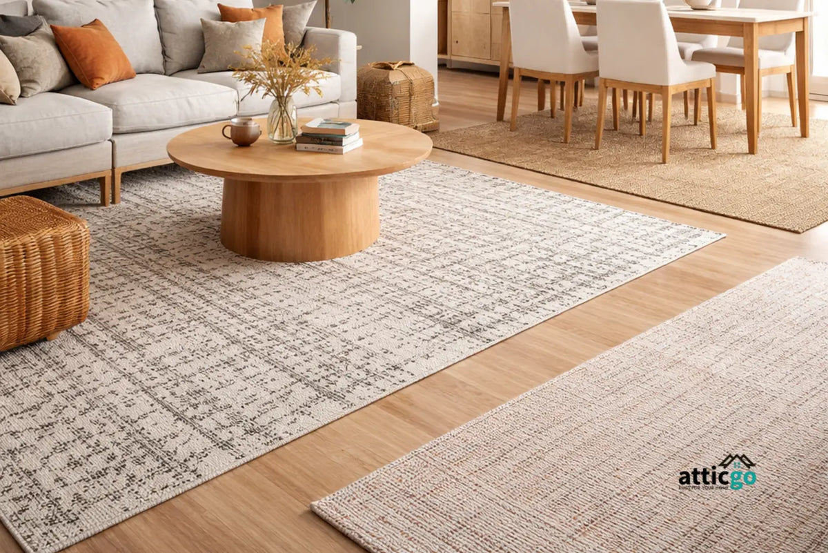 5 formas de combinar dos alfombras en un mismo salón