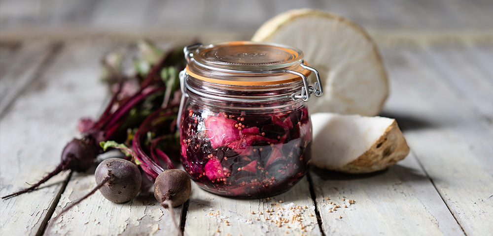 Céleri et betteraves fermentées