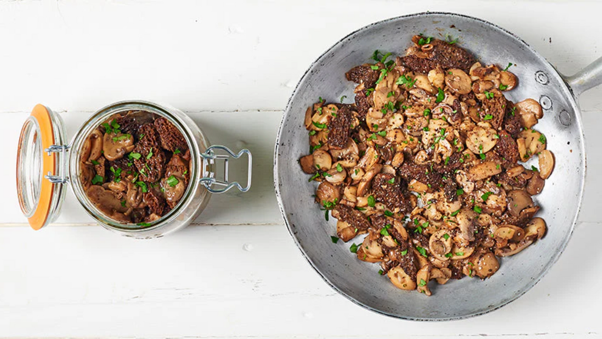 Duo champignons de Paris et morilles