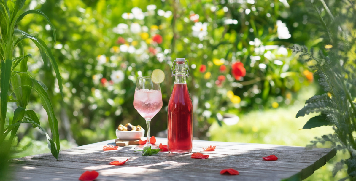 Sirop de coquelicot dans bouteille Le Parfait