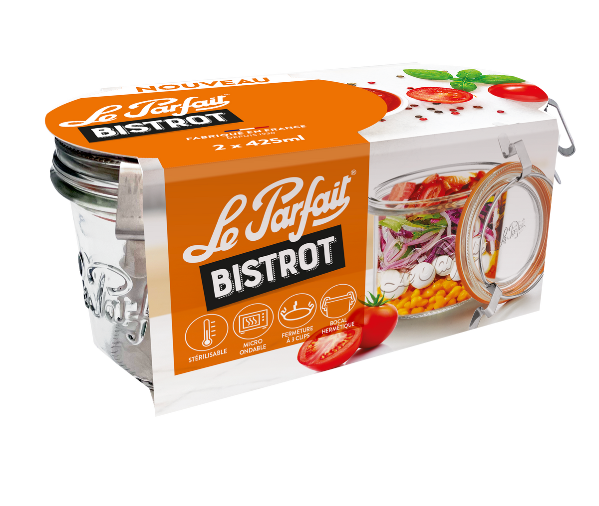 Bocal "Bistrot" - met frame - Le Parfait