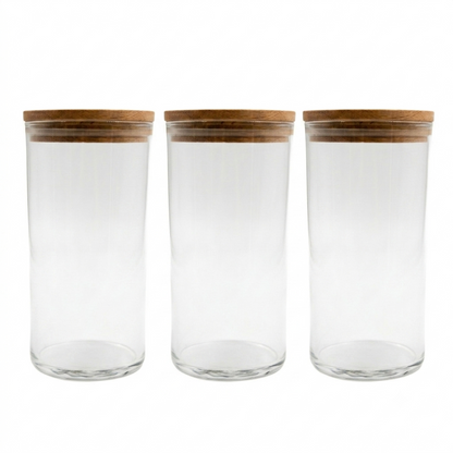 Airtight glass and wood jar - 350 ml
