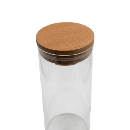 Airtight glass and wood jar - 350 ml