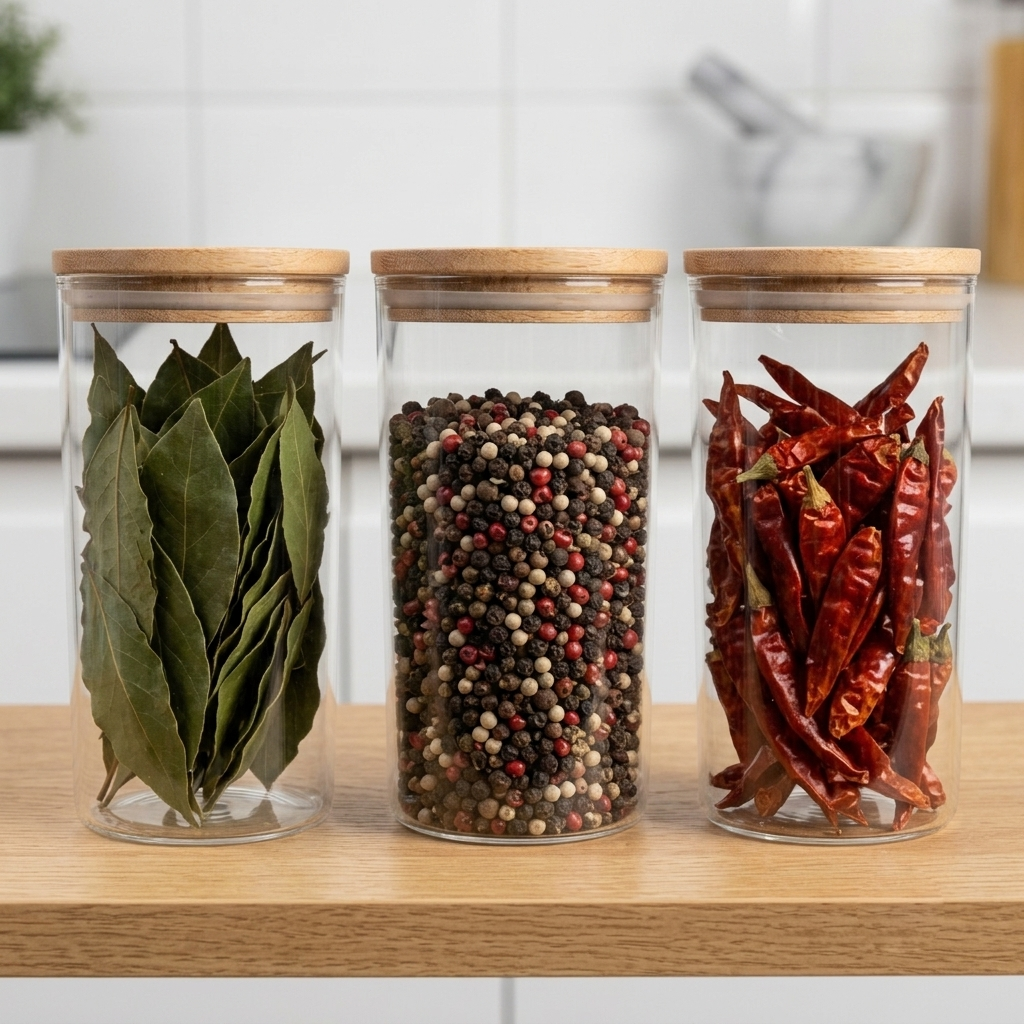 Luchtdichte glazen en houten pot - 350 ml
