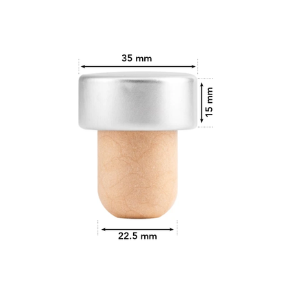 Synthetic cap for "Lumière" and "Nocturne" glass bottles - Silver head