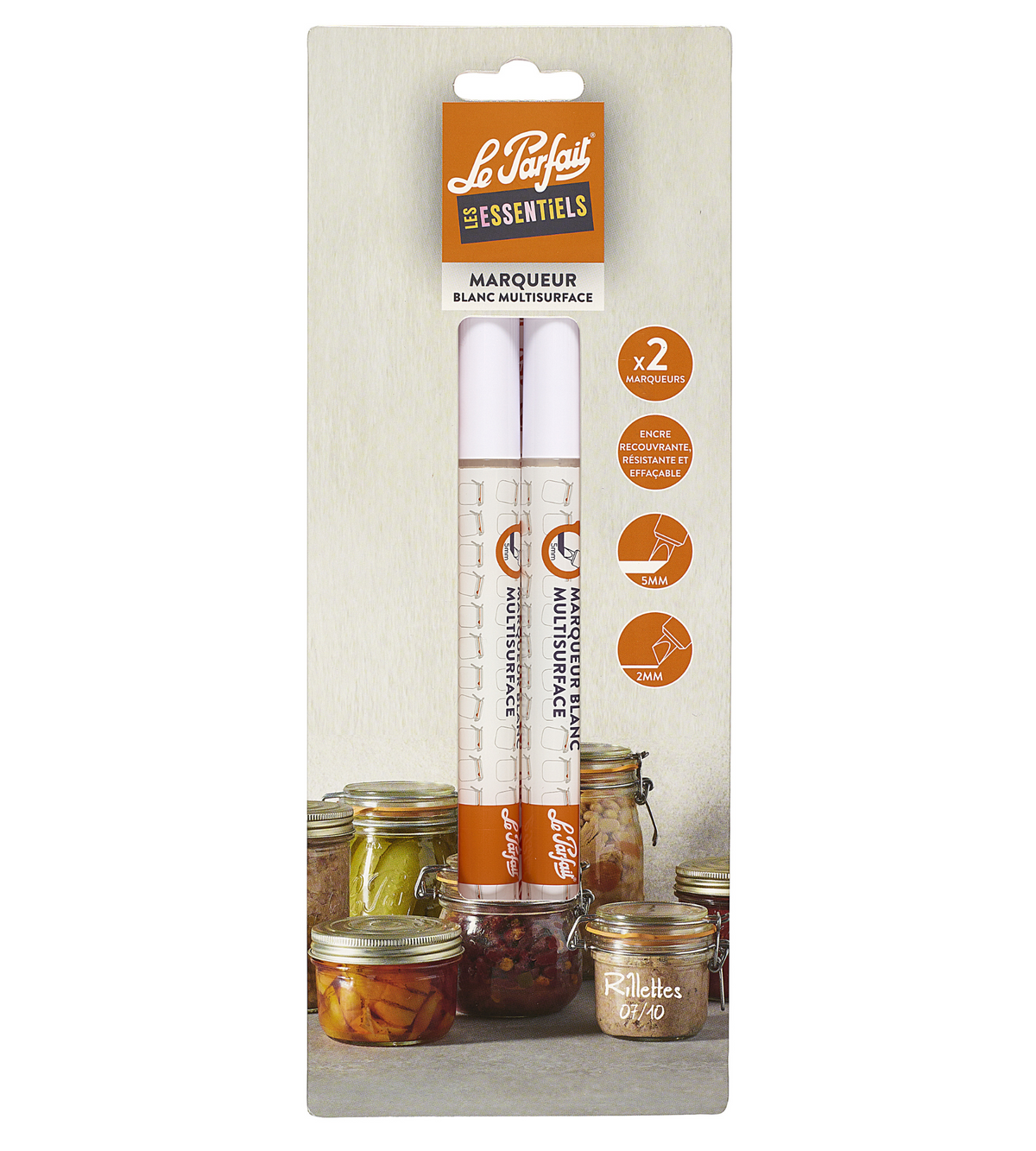 Set van 2 multi -oppervlakte -markeringen van witte markers - Le Parfait® ~ Essentials