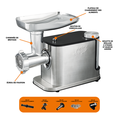 Electric chopper n°8 and tomato strainer - Le Parfait®