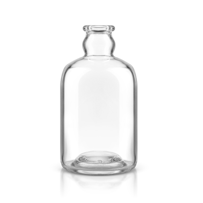 Leere helle Glasflasche