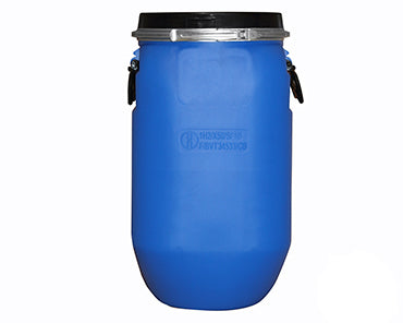 Blauw maceratievat met zwart deksel