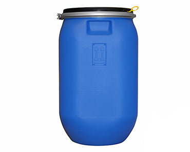 Blauw maceratievat met zwart deksel