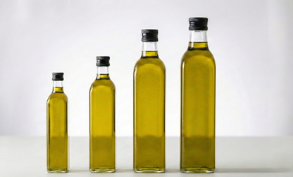 Vierkante Marasca-flessen in wit glas
