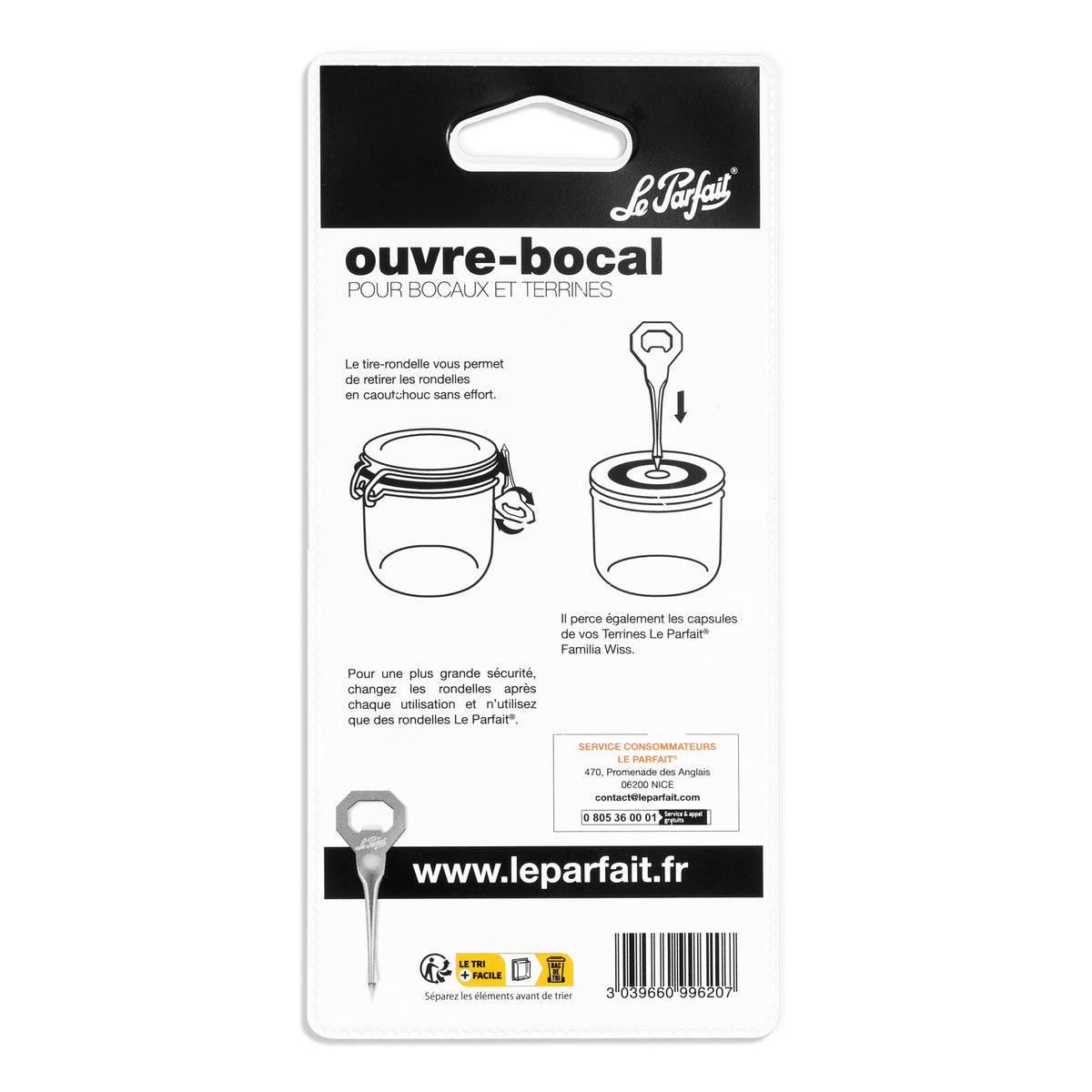 Glasöffner Le Parfait 3 in 1 – Von hinten 
