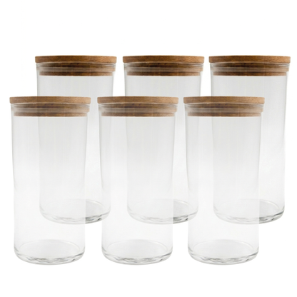 Airtight glass and wood jar - 350 ml